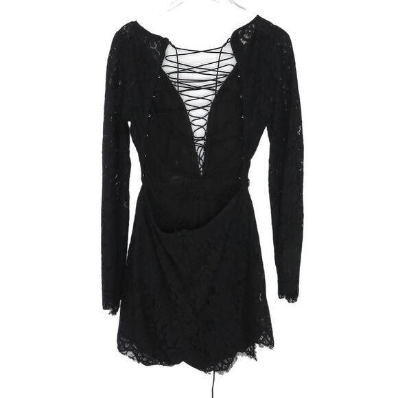 Revolve Olivaceous Black Lace Up Bodysuit Sexy Formal Open Back Small - Picture 5 of 7
